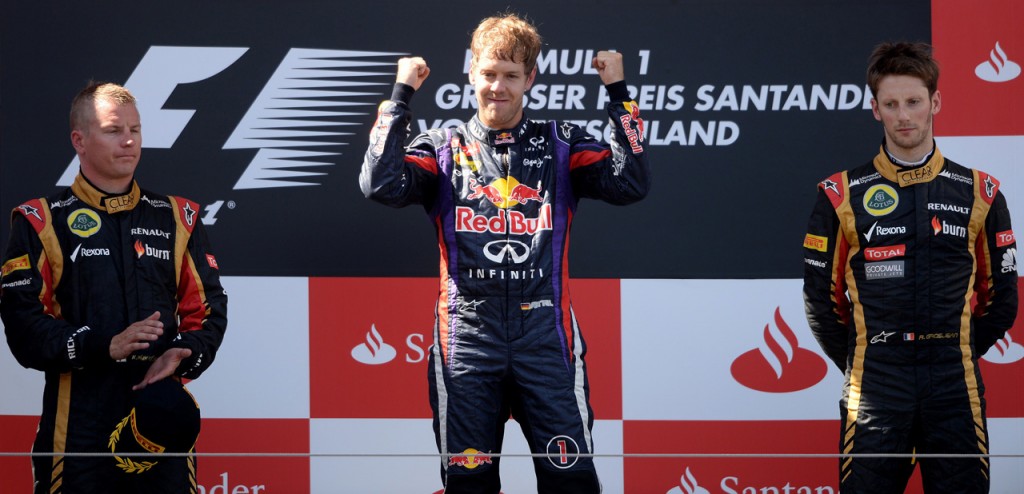 Podium GP Đức 2013- Vettel- Raikkonen-Grosjean