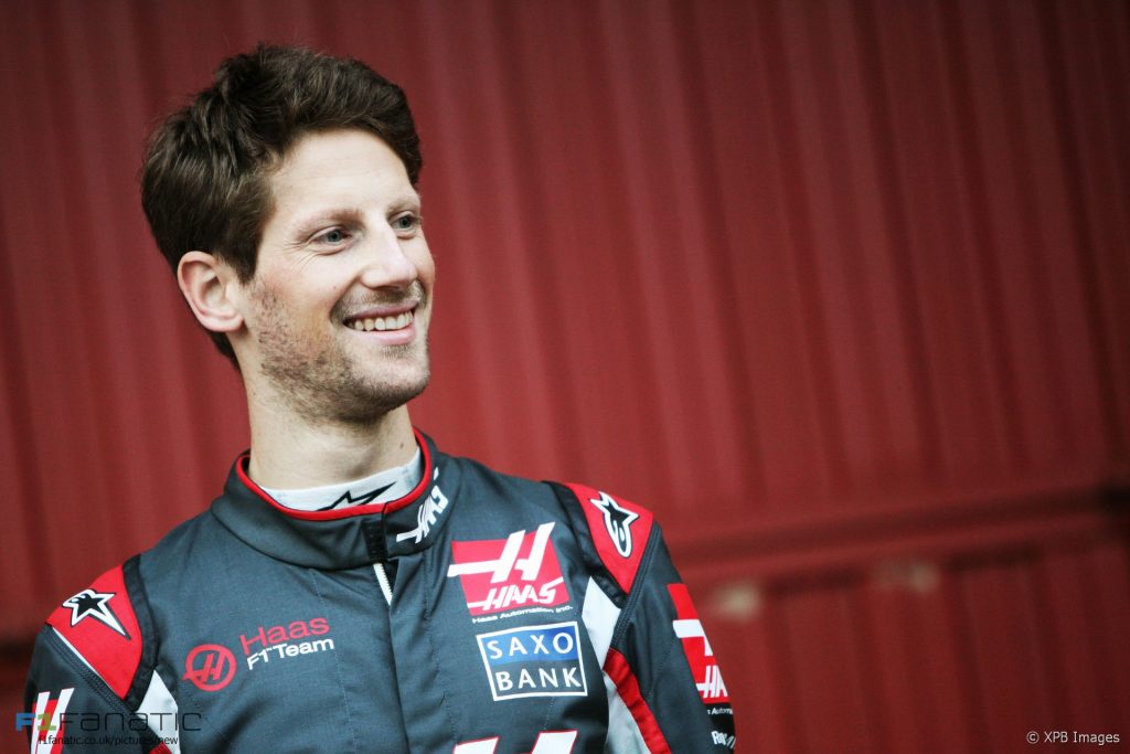 Romain Grosjean (FRA) Haas F1 Team. 22.02.2016. Formula One Testing, Day One, Barcelona, Spain. Monday.  - www.xpbimages.com, EMail: requests@xpbimages.com - copy of publication required for printed pictures. Every used picture is fee-liable. © Copyright: Price / XPB Images