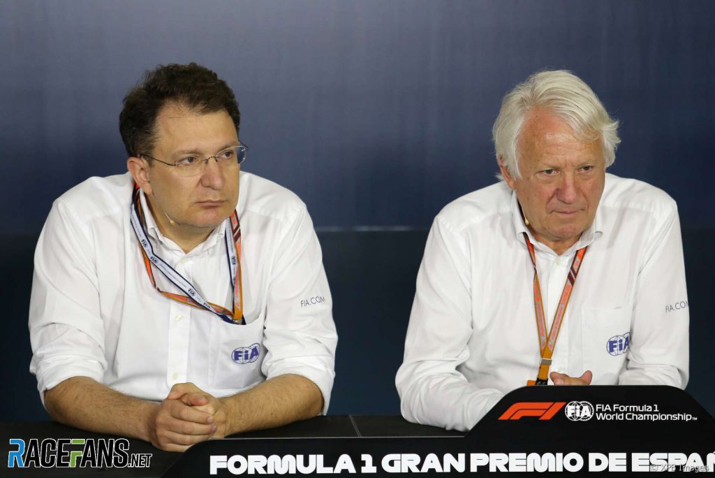 Charlie Whiting, FIA and Nikolas Tombazis, FIA Head of Technical Matters 10.05.2018. Formula 1 World Championship, Rd 5, Spanish Grand Prix, Barcelona, Spain, Preparation Day. - www.xpbimages.com, EMail: requests@xpbimages.com - copy of publication required for printed pictures. Every used picture is fee-liable. © Copyright: Charniaux / XPB Images