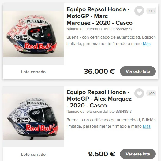 Nón bảo hiểm Jerez của Marc Marquez được mua với giá 36.000 Euro