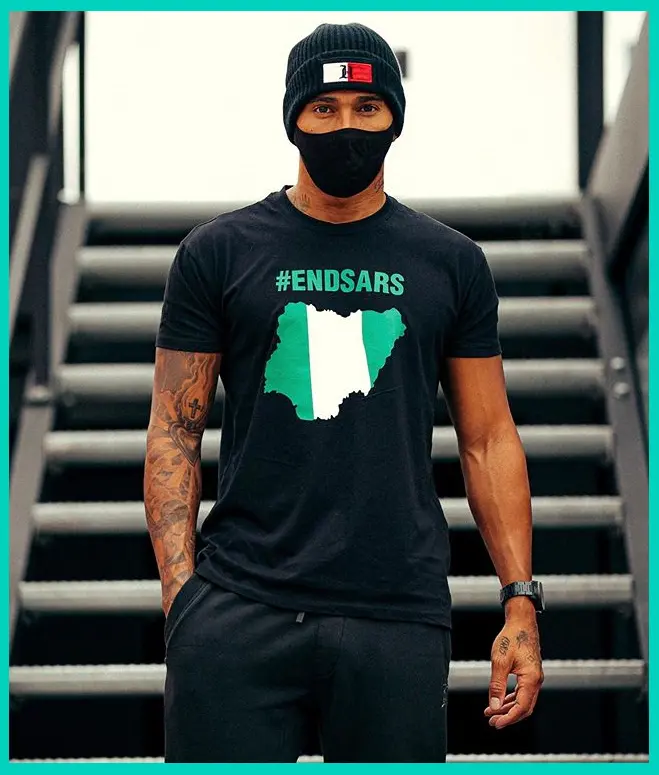 (Ngoài trường đua) Lewis Hamilton #Endsars vì Nigeria