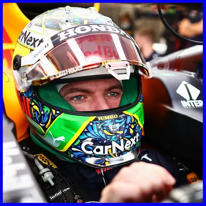 Chiếc nón bảo hiểm GP Sao Paulo 2021 của Max Verstappen