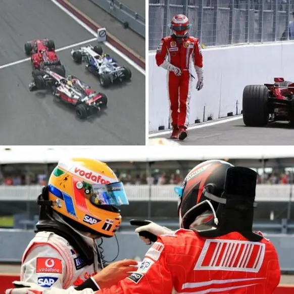 Tình huống Lewis Hamilton đâm vào Kimi Raikkonen ở cổng pit GP Canada 2008