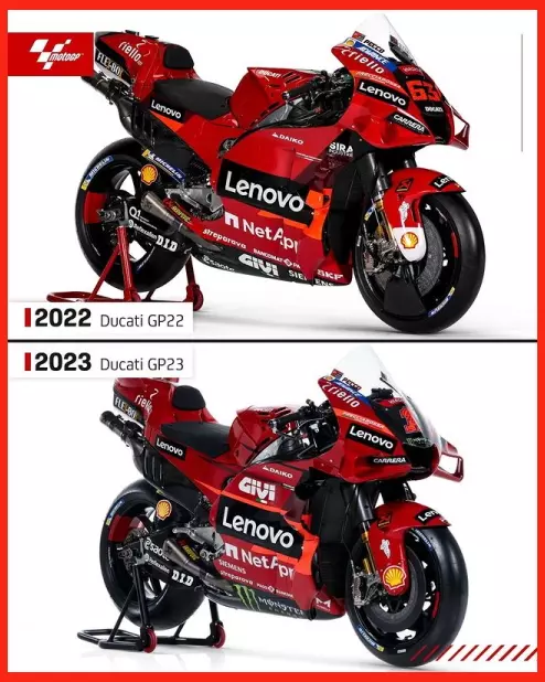So sánh chiếc xe Ducati GP22 và Ducati GP23