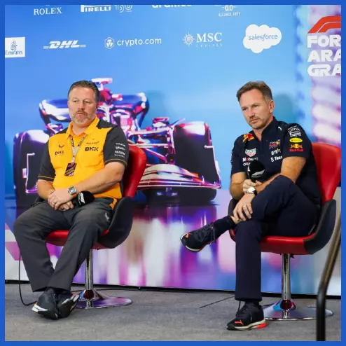 Zak Brown và Christian Horner ở mùa giải F1 2022