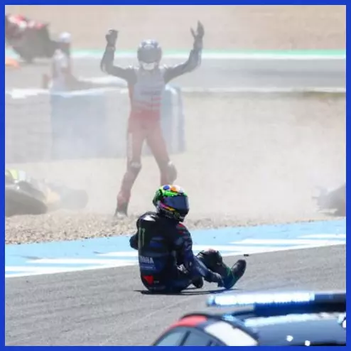 Tình huống tai nạn của Franco Morbidelli và Alex Marquez ở Sprint race Jerez 2023