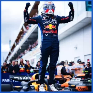 Ảnh: Max Verstappen ăn mừng chiến thắng GP Canada 2024