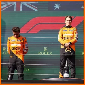 Ảnh: Hai tay đua Mclaren trên bục podium GP Hungary 2024