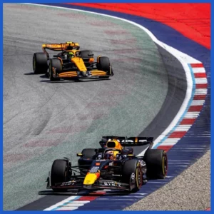 Ảnh: Max Verstappen và Lando Norris ở GP Áo 2024