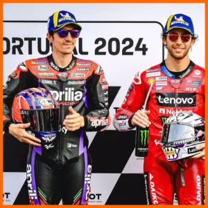 Ảnh: Maverick Vinales và Enea Bastianini ở chặng đua MotoGP Bồ Đào Nha 2024