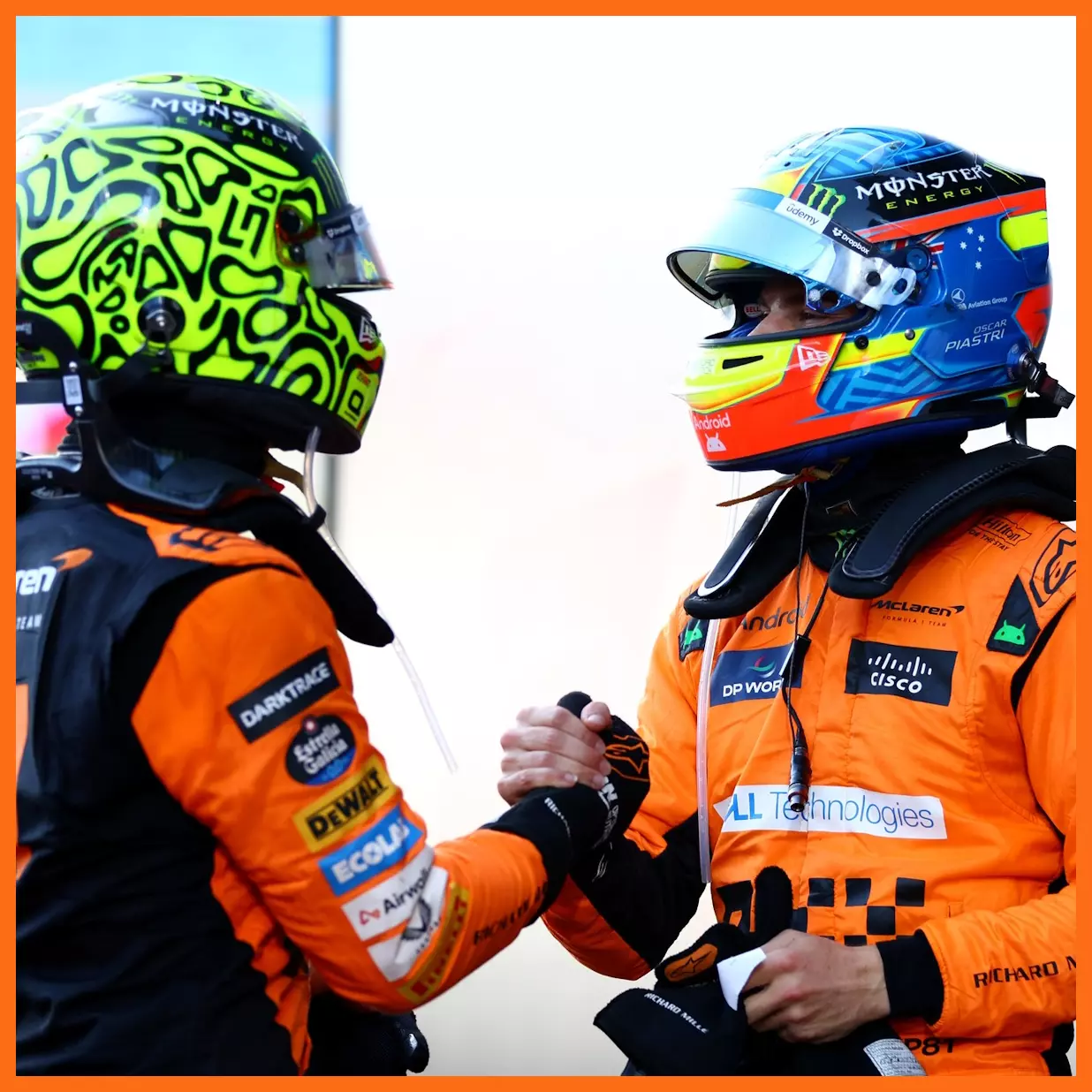 Ảnh: Oscar Piastri (phải) và đồng đội Lando Norris