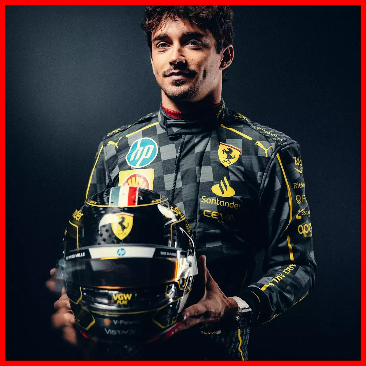 Nón bảo hiểm Bell của Charles Leclerc ở chặng đua GP Italia 2024