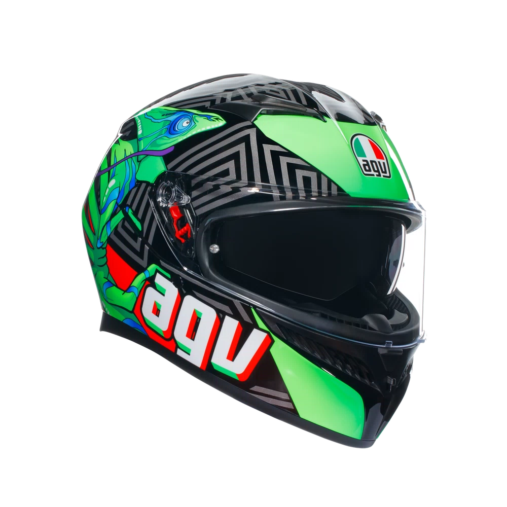 Nón bảo hiểm fullface có kính AGV K3 Kamaleon Black Red Green