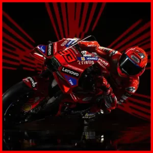 Marc Marquez và chiếc mũ bảo hiểm Shoei ở buổi lễ ra mắt xe MotoGP 2025 pic2